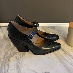 Sam Edelman Aleska Western Mary Jane Heel Green Sz 6 EUC